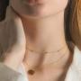 Deerllia Womens Gold Dainty Initial Necklace 18K Gold Plated Coin Pendant Name Layered Jewelry
