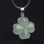 iSTONE Four Leaf Clover Pendant Necklace Green Aventurine Gemstone Pendant Necklace 18'' (Green Aventurine)