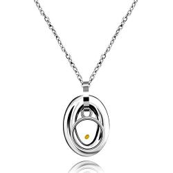 Uloveido Gold Plated Titanium Oval Pendant Necklace for Women, Mustard Seed Christian Chocker Necklace Jewelry Y691