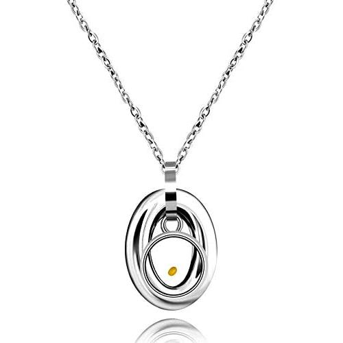 Uloveido Gold Plated Titanium Oval Pendant Necklace for Women, Mustard Seed Christian Chocker Necklace Jewelry Y691