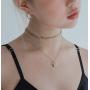 YOOE Multilayer Silver Lock Necklace Punk Metal Lock 3-layer Choker Necklace Geometric Lock Type Clavicle Egirl Y Necklace for Women Girl