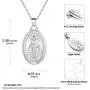 Nofade Silver Personalized Virgin Mary Necklace 925 Sterling Silver Religious Christian Jewelry Oval Medal Coin Pendant Necklace for Women Men