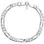 LeCalla Links Sterling Silver Jewelry 5 MM Figaro Chain Bracelet for Teen Women and Men (7, 7.5, 8, 8.5, 9 Inches)