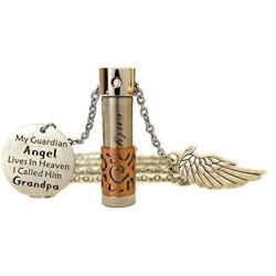 owilladesign Grandpa Memorial Jewelry My Guardian Angel Lives in Heaven I Call Him Grandpa Keepsake Necklace