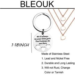 BLEOUK Dad Gifts from Daughter for Birthday Christmas I’ll Always Be Your Little Girl Youll Always Be My Hero Keychain Set Heart Cut Out Necklace for Daughter
