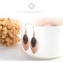 Rose Gold Hollow Leaf Dangle Earrings,Stainless Steel Dangle Drop Earrings for Women Girls Christmas Valentines Day Jewelry