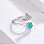 Animal Mermaid Tail Rings for Women Sterling Silver Dolphin Tail Adjustable Open Ocean Pearl Ring for Teen Girls Mothers Day Christmas Jewelry