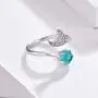 Animal Mermaid Tail Rings for Women Sterling Silver Dolphin Tail Adjustable Open Ocean Pearl Ring for Teen Girls Mothers Day Christmas Jewelry