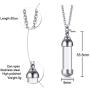Cupimatch Glass Openable Perfume Container Vial Tube Necklace Chain, Stainless Steel Urn Keepsake Cremation Ashes Memorial Pendant Necklace Jewelry
