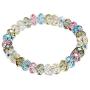 Fuqimanman2020 4 Pcs 8MM Crystal Beaded Bracelets Set Colorful Dainty Summer Beach Crystal Stretch Bracelet for Women Girls Jewelry