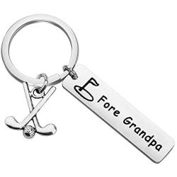 POTIY Memorial Jewelry Memories Golf Gift in Memory of Grandpa Grandpa Golf Charm Keychain Fore Grandpa Golf Gift for Fathers Day