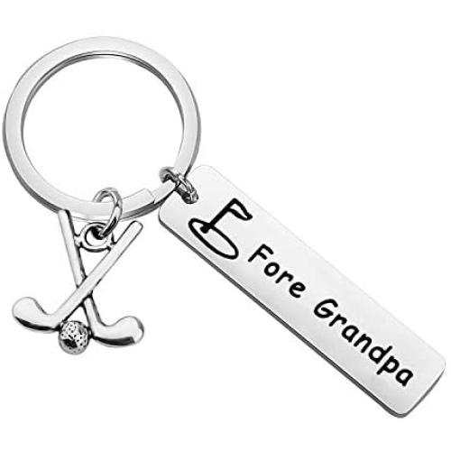 POTIY Memorial Jewelry Memories Golf Gift in Memory of Grandpa Grandpa Golf Charm Keychain Fore Grandpa Golf Gift for Fathers Day