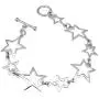 AeraVida Cute & Trendy Linked Stars .925 Sterling Silver Toggle Link Bracelet