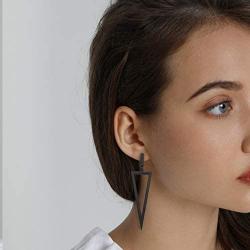 Womens Geometric Dangle Drop Earrings, Metal Triangle Dangle Earrings Costume Jewelry For Her Gift, Multiple Color