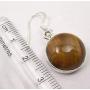 SilverStarJewel Tigers Eye Earrings 1.3'' Sterling Silver Ladies Stone