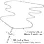Fansilver 3MM 925 Sterling Silver Cross Necklace for Men Women Pendant Necklace Classic Curb Chain Jewelry Best Gift with Box 22/24 inch