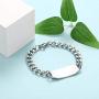 JF.JEWELRY Pre-Engraved Type 1 Diabetes/Type 2 Diabetes/Epilepsy/Blood Thinner Medical Alert ID Bracelet for Men & Women with Stainless Steel Links Bracelet 7.5 inch