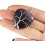 Jovivi Love Heart Amethyst Rose Quartz Healing Crystals Necklace Silver Wire Wrapped Tree of Life Chakra Gemstone Pendant Mothers Day Jovivi Love Heart Amethyst Rose Quartz Healing Crystals Necklace Silver Wire Wrapped Tree of Life Chakra Gemstone Pendant Mothers Day