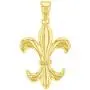 Solid 14K Yellow Gold Simple Fleur de Lis Charm Pendant