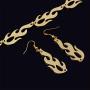 Hip Hop Flame Choker Necklace Earing Set Streetwear Punk Style Gold Black Pendant Necklace Accessory Cool Rock Chain Necklace Jewelry Accessories for Hip Hop Male Female Lovers