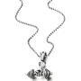 Mens Steel Hand Weight Lifting Barbell Dumbbell Pendant Necklace with 30 inches Ball Chain