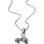 Mens Steel Hand Weight Lifting Barbell Dumbbell Pendant Necklace with 30 inches Ball Chain