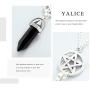 Yalice Vintage Quartz Healing Crystal Necklace Chain Pentacle Pendant Necklaces Jewelry for Women and Girls