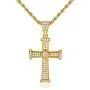 OPALTOP 14K Yellow Gold Plated Cross Necklace for Men Religious Jewelry Gifts Boys CZ Cross Pendant Necklaces 19.5in OPALTOP 14K Yellow Gold Plated Cross Necklace for Men Religious Jewelry Gifts Boys CZ Cross Pendant Necklaces 19.5in
