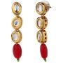Efulgenz Indian Bollywood Traditional 14 K Gold Plated Kundan Ruby Pearl Wedding Choker Necklace Earrings Jewelry Set