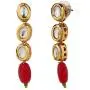 Efulgenz Indian Bollywood Traditional 14 K Gold Plated Kundan Ruby Pearl Wedding Choker Necklace Earrings Jewelry Set