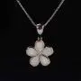 CiNily Opal Leaf/Flower Pendant Necklace for Women Silver Plated Jewelry Gift CiNily Opal Leaf/Flower Pendant Necklace for Women Silver Plated Jewelry Gift