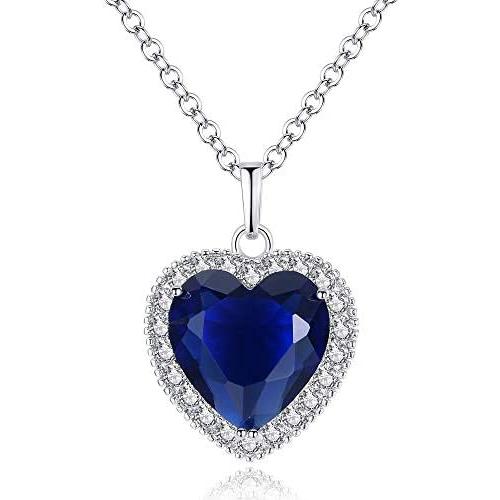Almusen Love Heart Pendant Necklace for Women Cubic Zirconia Jewelry for Women Valentines Day Jewelry Gifts Womens Party/Anniversary/Birthday Gifts