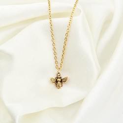 WUSUANED Vintage Minial Honeybee Bumblebee Necklace Insect Jewelry for Women Girl