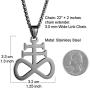 HZMAN Unisex Stainless Steel Church of Satan Satanic Leviathan Cross Pendant Necklace,Religions Jewelry