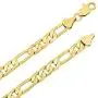 The Bling Factory 6.8mm 14k Yellow Gold Plated Flat Figaro Chain Necklace The Bling Factory 6.8mm 14k Yellow Gold Plated Flat Figaro Chain Necklace