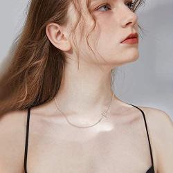 EleQueen 925 Sterling Silver Sideways Cross Pendant Choker Necklace Christian Jewelry Gifts for Mother Women Girls