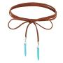 FXmimior Bohemian Long Choker with Turquoise Pendant Sexy Rock Handmade Vintage Necklace Women Accessories (brown)