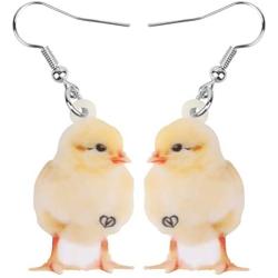 NEWEI Acrylic Sweet Chicken Eggs Chick Earrings Dangle Drop For Women Kids Farm Animal Pet Jewelry Gift Charm