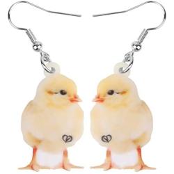 NEWEI Acrylic Sweet Chicken Eggs Chick Earrings Dangle Drop For Women Kids Farm Animal Pet Jewelry Gift Charm