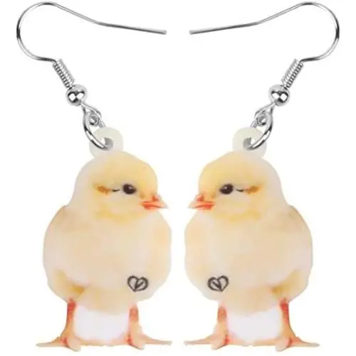 NEWEI Acrylic Sweet Chicken Eggs Chick Earrings Dangle Drop For Women Kids Farm Animal Pet Jewelry Gift Charm NEWEI Acrylic Sweet Chicken Eggs Chick Earrings Dangle Drop For Women Kids Farm Animal Pet Jewelry Gift Charm