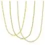 Florideco 3 Pcs 4MM Gold Plated Stainless Steel Chain for Men Women Figaro Twist Link Chain Curb Chain Necklace Set 18-30 Inchs Florideco 3 Pcs 4MM Gold Plated Stainless Steel Chain for Men Women Figaro Twist Link Chain Curb Chain Necklace Set 18-30 Inchs