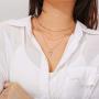 Layered Necklaces for Women, Handmade 14K Gold Plated Dainty Herringbone Pearl Paperclip Chain Choker Necklace Bar Evil Eye Lock Butterfly Cross Pendant Gold Chain Layering Choker Necklaces for Women