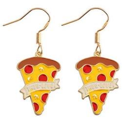 SEIRAA Pizza Earrings Pizza Lover Gift Mini Food Jewelry Friendship Gift Miniature Pizza Slice Post Earrings Pizza Jewelry