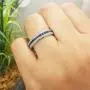 Dazzlingrock Collection 14K Round Blue Sapphire & Diamond Ladies Pave Set Anniversary Wedding Eternity Band, White Gold