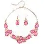 Firstmeet Shiny Resin Drill Collar Necklace with Earrings Firstmeet Shiny Resin Drill Collar Necklace with Earrings