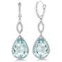 Gem Stone King 925 Sterling Silver Long Drop Dangle Elegant Wedding Bridal Chandelier Teardrop Earrings For Women (2 Inch Pear Shape 16X12MM, 20.00 Cttw)