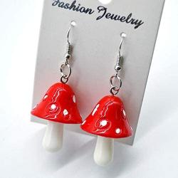 Women Environmental theme Acrylic Dangle Earrings For Female Girls Party Red Purple Acrylic Colorful Mushroom Long Pendant Earrings