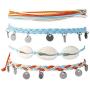 ISWAKI 4 Pcs Ankle Bracelets Braided Shell Feet Rope Coin Adjustable String Boho Bohemia Anklets Foot Cord Beach Jewelry for Women Girls