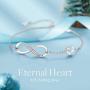 CDE Infinity Heart Symbol Charm Bracelet for Women 925 Sterling Silver Adjustable Mothers Day Jewelry Gift Birthday Gift for Mom Women Wife Girls Her