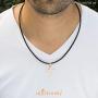 555Jewelry Stainless Steel Cross Braided Rope Cord Necklace for Men Women 18-24 Inches